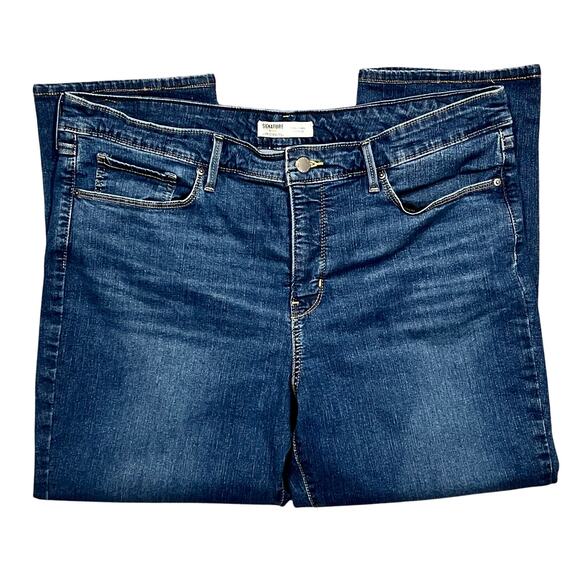 Levi Strauss Signature Gold Totally Shaping Straight Dark Wash Jeans Women 38 24 - Picture 3 of 8